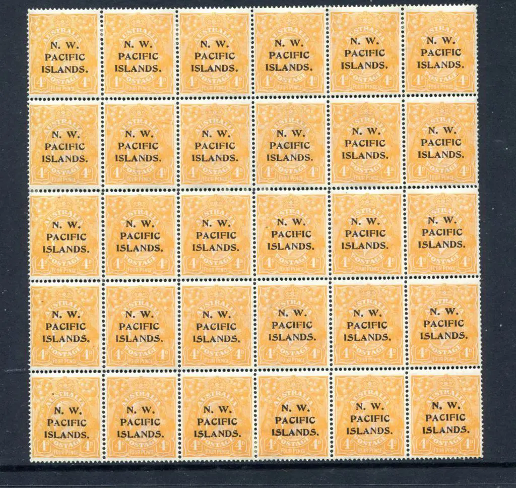 KGV NWPI 1915/16 4d orange. First setting of ovpt ... Image 1++