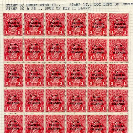 KGV NWPI 1926/30 1d KGV (SG 103) in upper plate ...