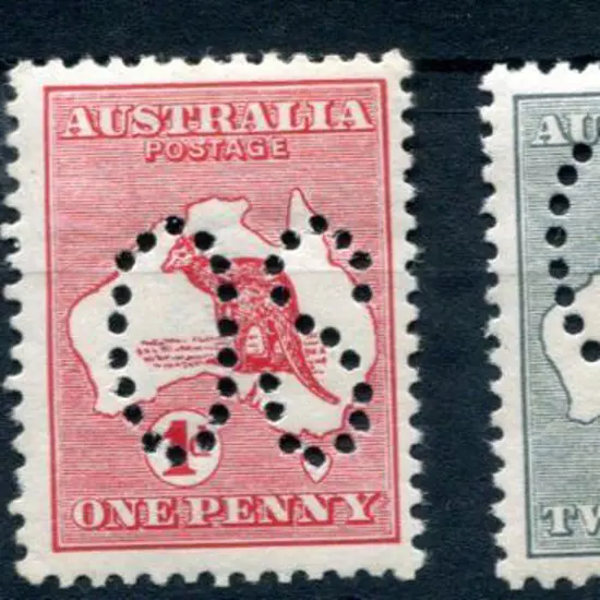1913 1st wmk, perfined large "OS" group with ½d ...