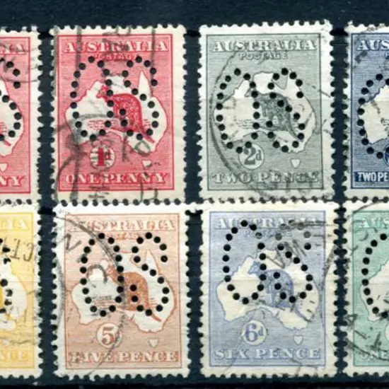 1913 ½d to 2/- kangaroos incl 1d Die I & II plus ...