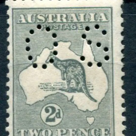 1915 2d slate grey, 2nd wmk perfined small "OS". ...