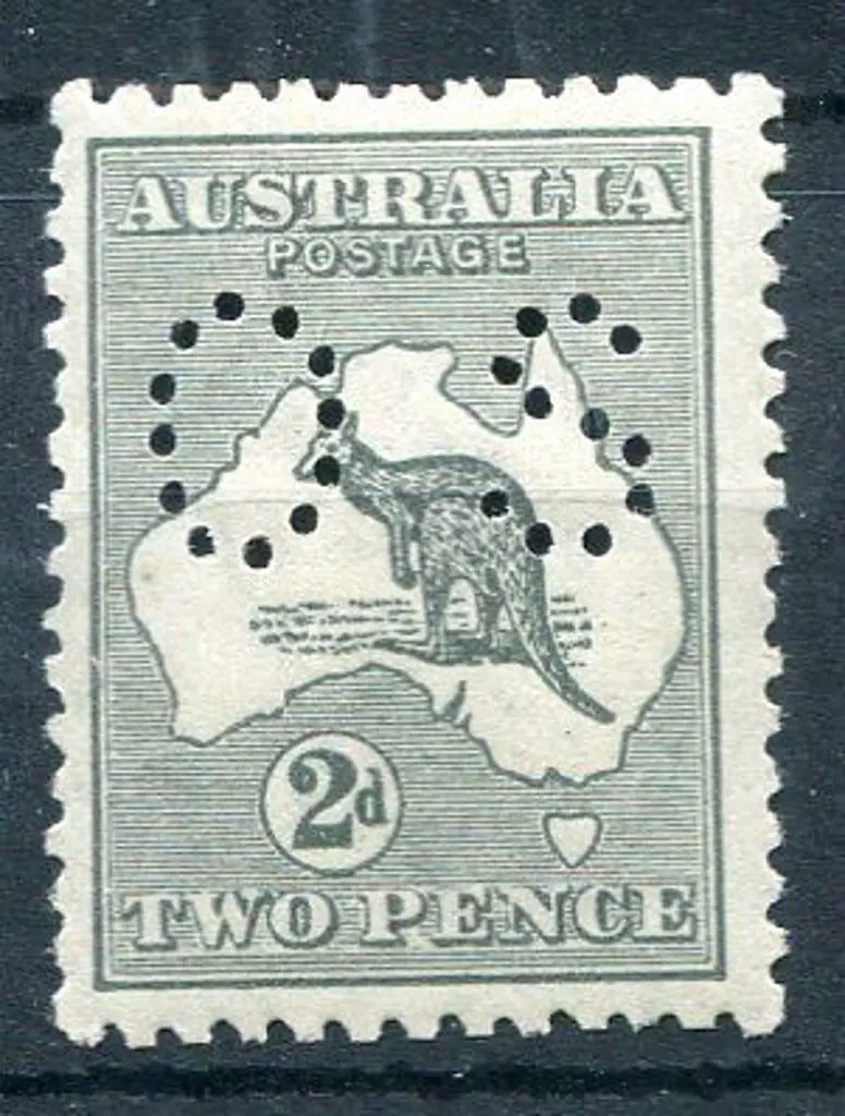 1913 2d silver-grey, 3rd wmk perfined "OS" MVLH. ... Image 1++
