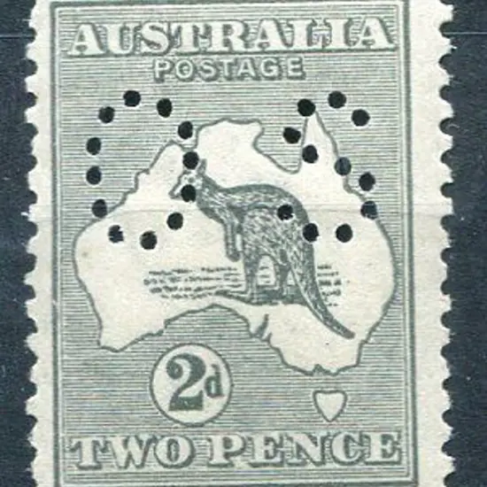 1913 2d silver-grey, 3rd wmk perfined "OS" MVLH. ...