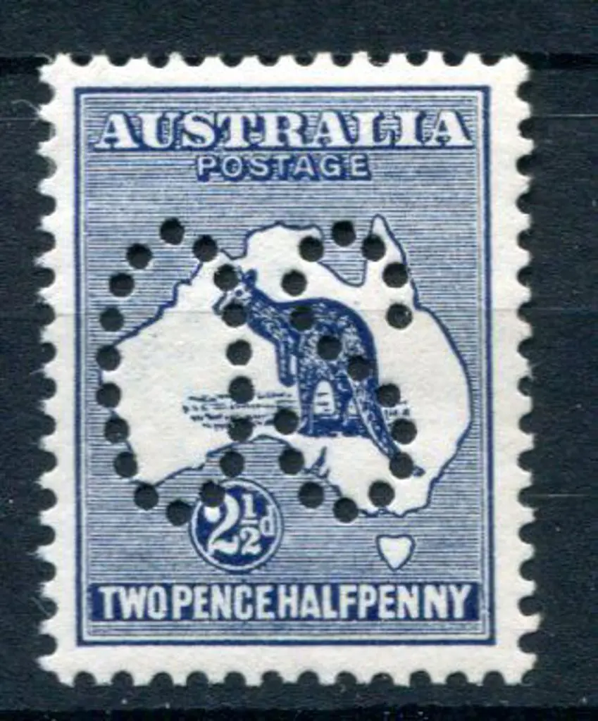 1913 2½d indigo, 1st wmk perfined large "OS". MVLH ... Image 1++