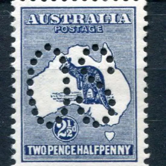 1913 2½d indigo, 1st wmk perfined large "OS". MVLH ...