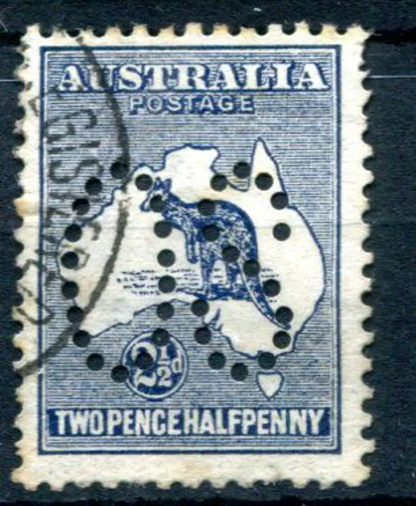 1913 2½d indigo, 1st wmk perfined large "OS" with ... Image 1++