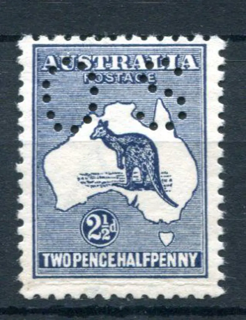 1913 2½d indigo, 1st wmk perfined small "OS". MUH, ... Image 1++