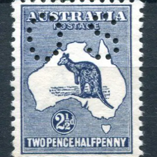 1913 2½d indigo, 1st wmk perfined small "OS". MUH, ...