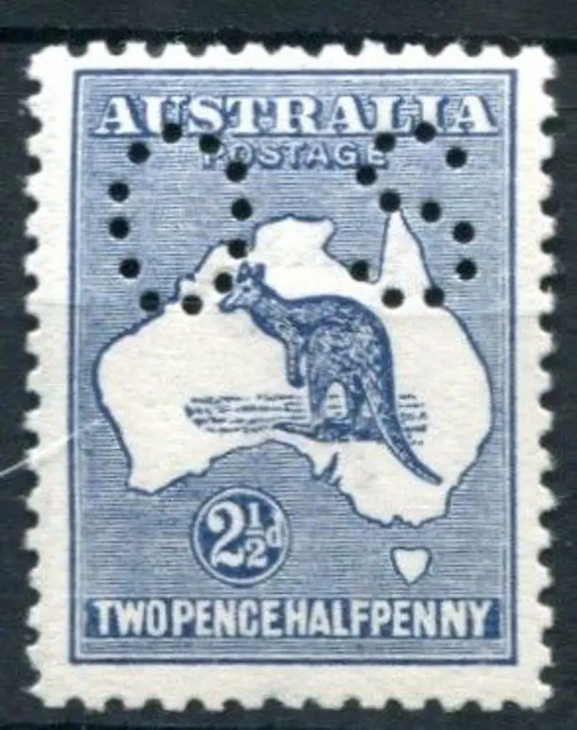 1913 2½d indigo, 1st wmk perfined small "OS". ... Image 1++