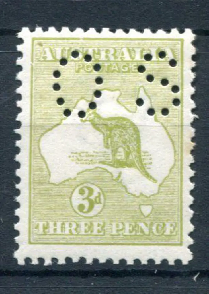 1913 3d olive-green, Die I perfined small "OS" ... Image 1++