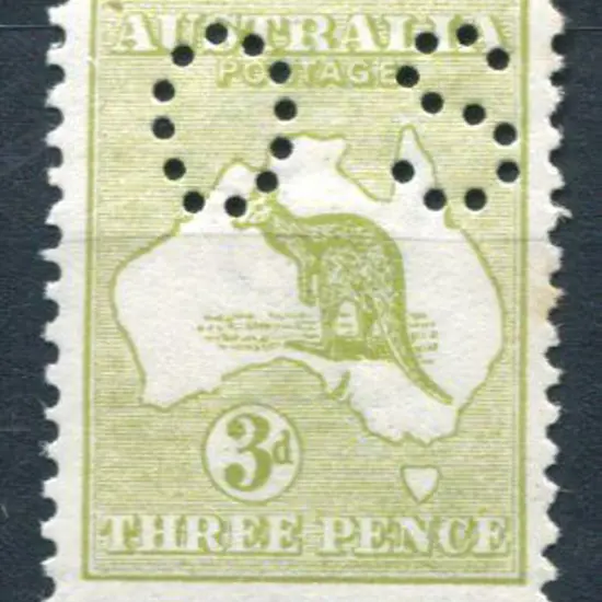 1913 3d olive-green, Die I perfined small "OS" ...
