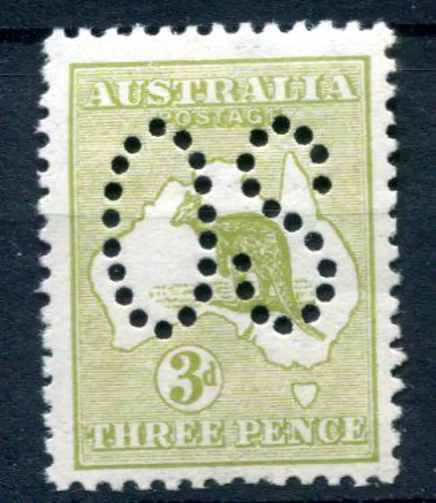 1913 3d pale olive-green, 1st wmk, Die I perfined ... Image 1++