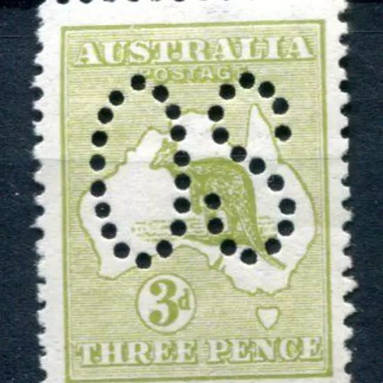 1913 3d pale olive-green, 1st wmk, Die I perfined ...