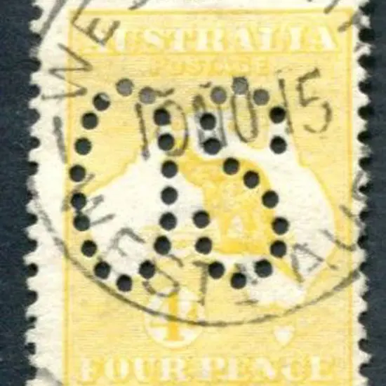 1913 4d orange-yellow, 1st wmk perfined large ...