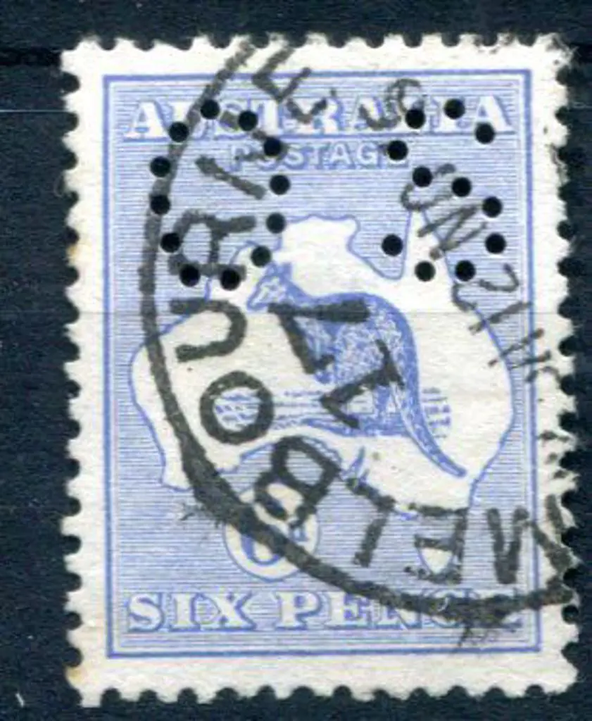 1913 6d blue with "white flaw I shading below ... Image 1++