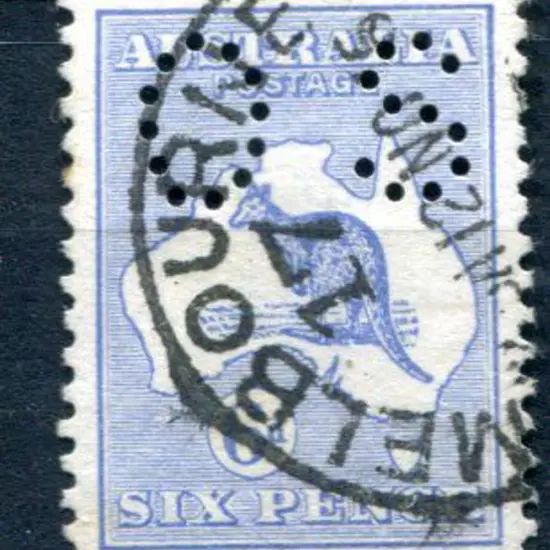 1913 6d blue with "white flaw I shading below ...
