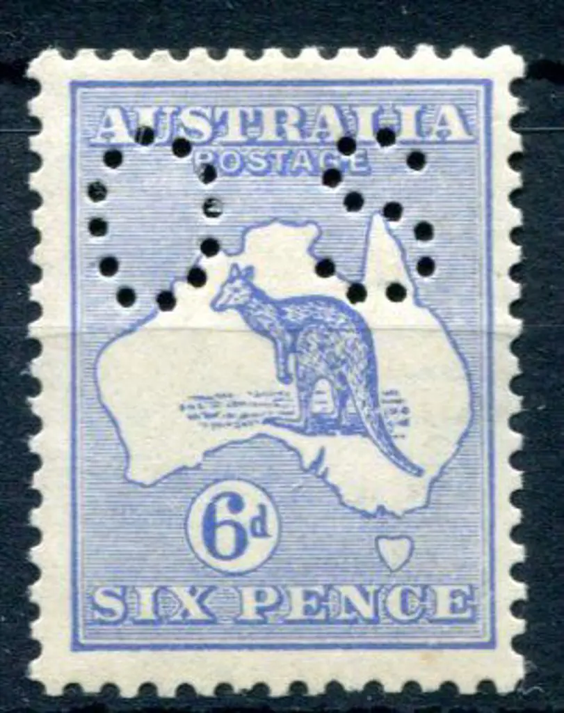 1915 6d ultramarine, 2nd wmk perfined small "OS". ... Image 1++