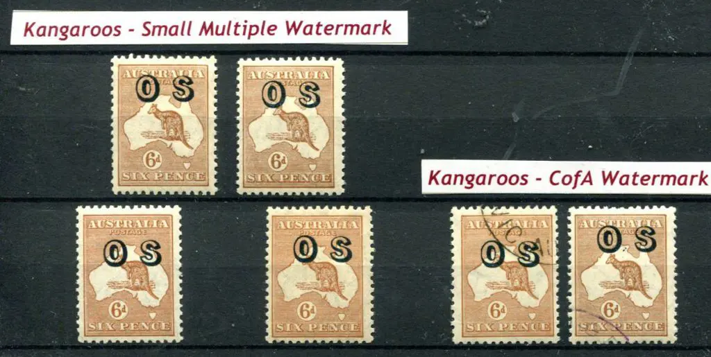 1929/30 6d chestnut, SMW ovptd "OS" x 2 MLH (ACSC ... Image 1++