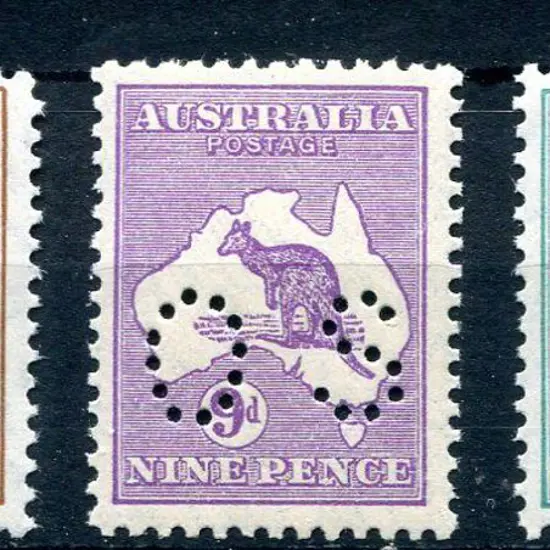 1929 6d, 9d & 1/- Sm Mult wmk group all perfined ...