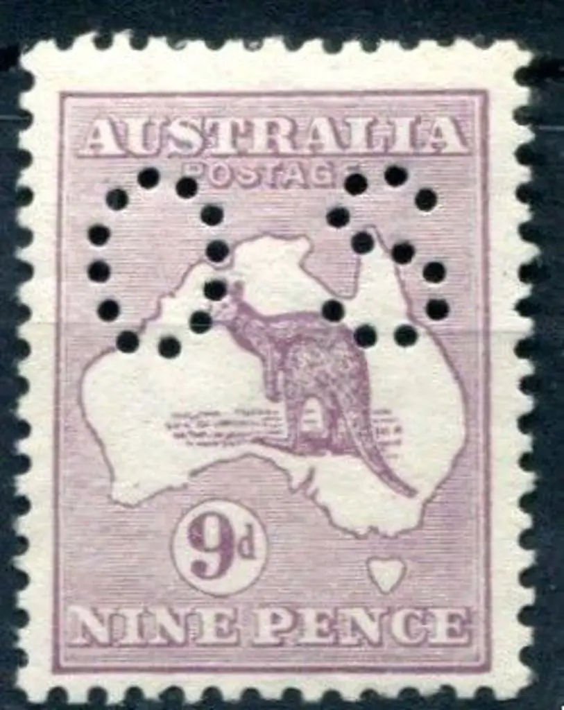 1913 9d pale violet, 1st wmk perfined small "OS", ... Image 1++