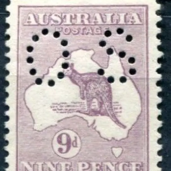 1913 9d pale violet, 1st wmk perfined small "OS", ...