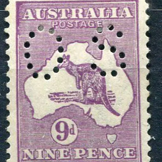 1915/28 9d violet, 3rd wmk, Die II perfined "OS". ...