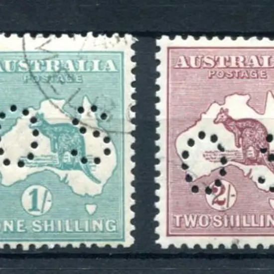 1929/30 9d violet (centred high) (ACSC 28Awb), 1/- ...