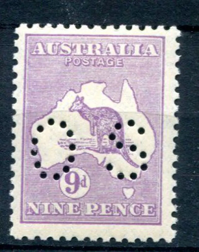 1929/30 9d pale violet, SMW perfined "OS". Very ... Image 1++