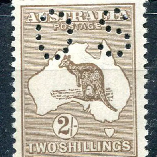 1915/28 2/- brown, 3rd wmk perfined "OS". Superb ...
