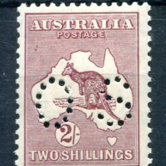 1929/30 2/- maroon, SMW & perfined "OS". Fine MUH. ...
