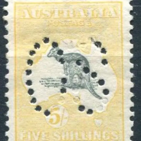 1913 5/- grey & chrome, 1st wmk perfined large ...