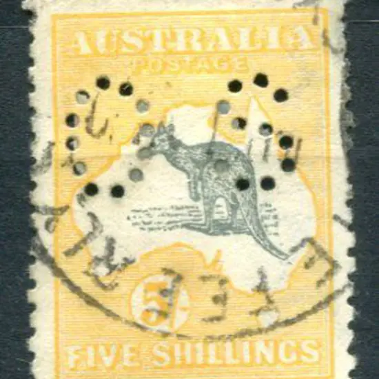 1915 5/- deep grey & chrome, 2nd wmk perfined ...