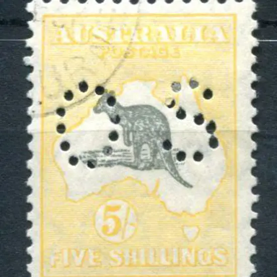 1929/30 5/- grey & yellow-orange, SMW with ...