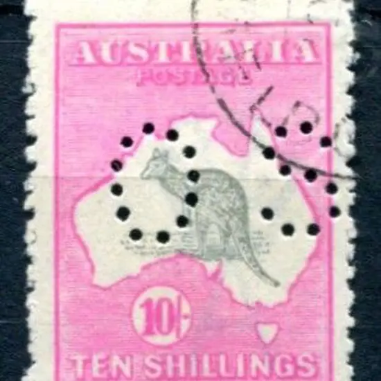 1915/28 10/- grey & deep aniline-pink, 3rd wmk ...