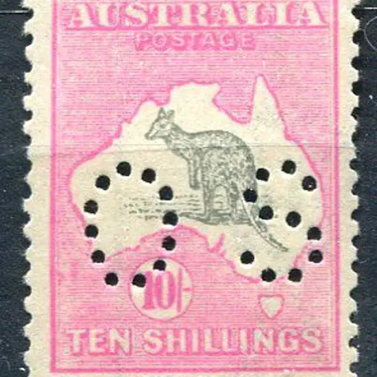 1915/28 10/- grey & deep aniline pink, 3rd wmk ...