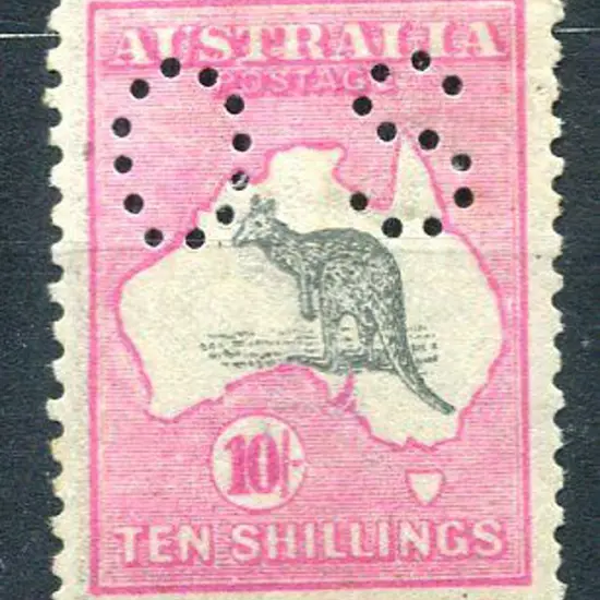 1915/28 10/- grey & pale aniline pink, 3rd wmk ...