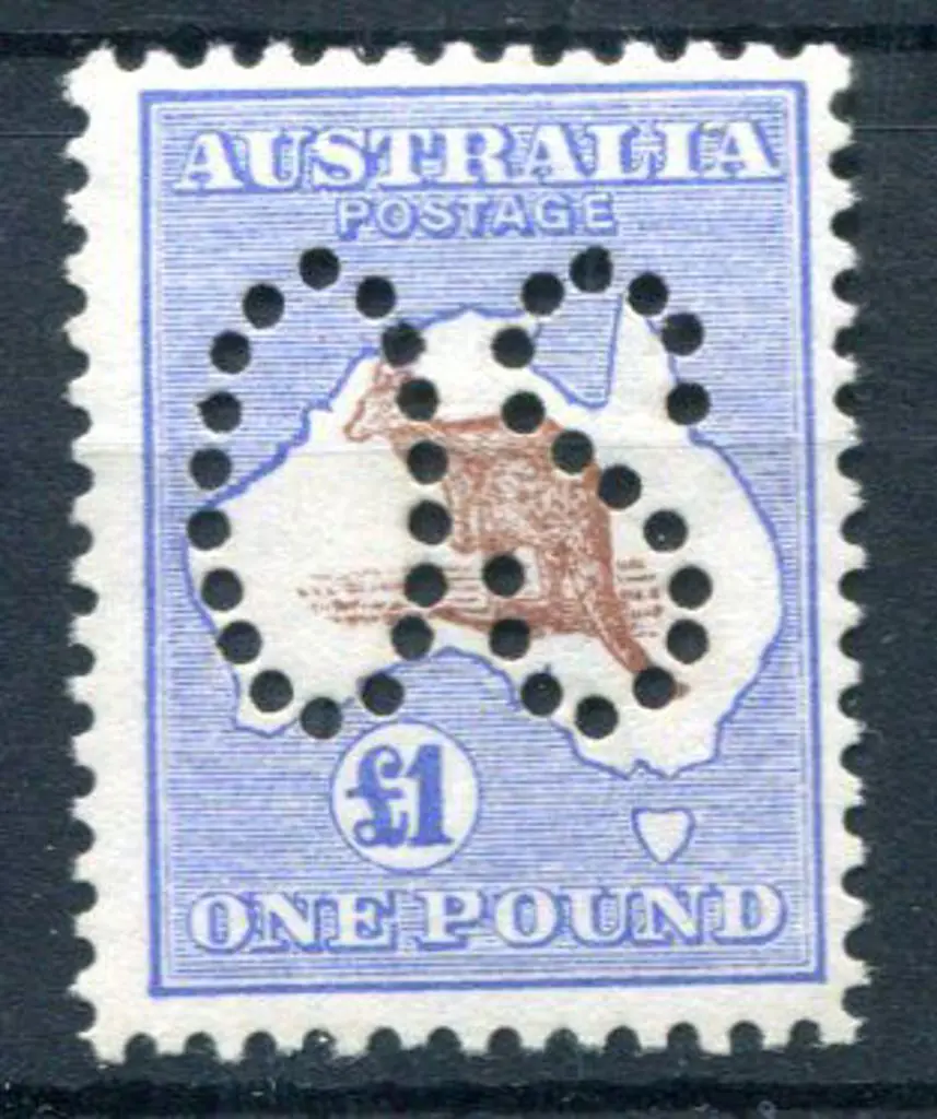 1913 £1 red-brown & blue, 1st wmk perfined large ... Image 1++