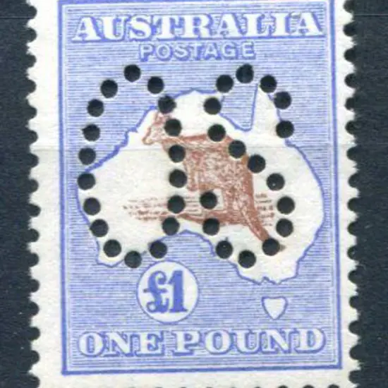 1913 £1 red-brown & blue, 1st wmk perfined large ...