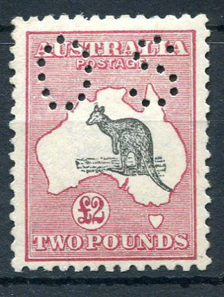 1915/28 £2 grey black & crimson, 3rd wmk perfined ... Image 1++
