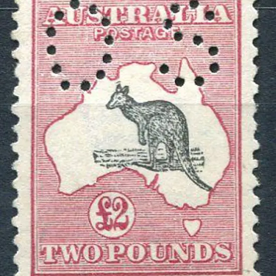 1915/28 £2 grey black & crimson, 3rd wmk perfined ...