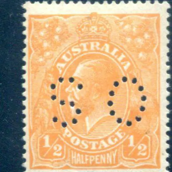 1914/20 ½d orange on single wmk coarse mesh paper ...