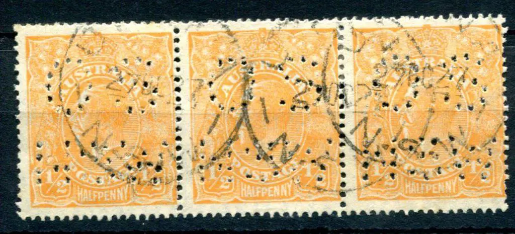 1926/30 ½d pale orange, SMW perf. 14 strip of 3 ... Image 1++