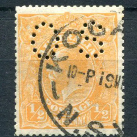 1926/30 ½d pale orange, SMW perf. 14 perfined ...