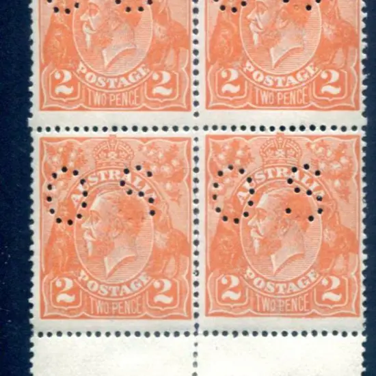 1914/20 2d orange with single wmk inverted in ...
