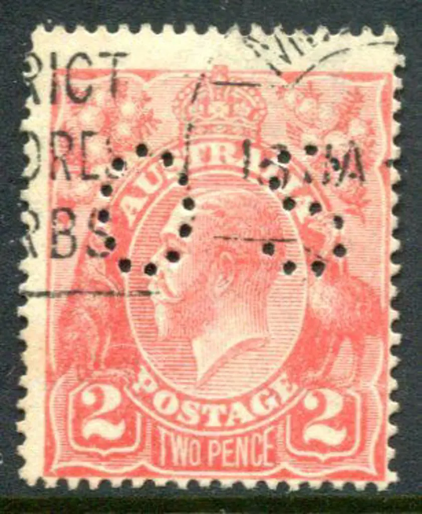 1914/20 2d scarlet, single wmk perfined "OS" with ... Image 1++