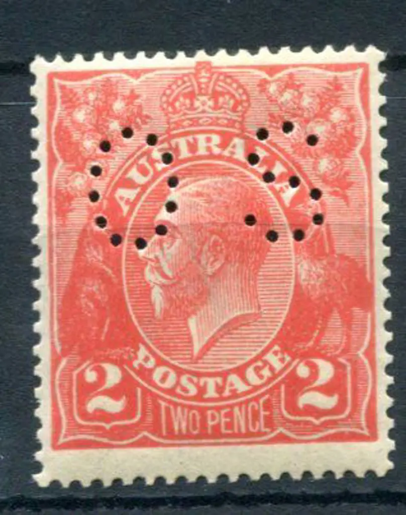 1914/20 2d red perfined "OS". Fine MUH. ACSC 96Cb, ... Image 1++