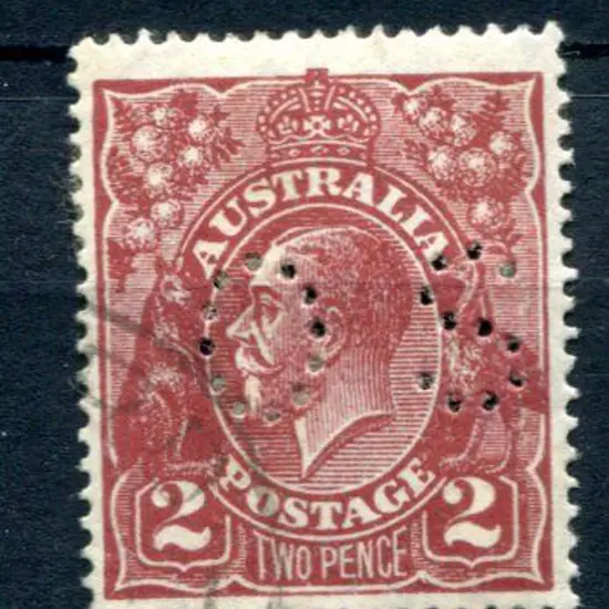 1926/30 2d red-brown, SMW perf. 14 perfined "OS". ...