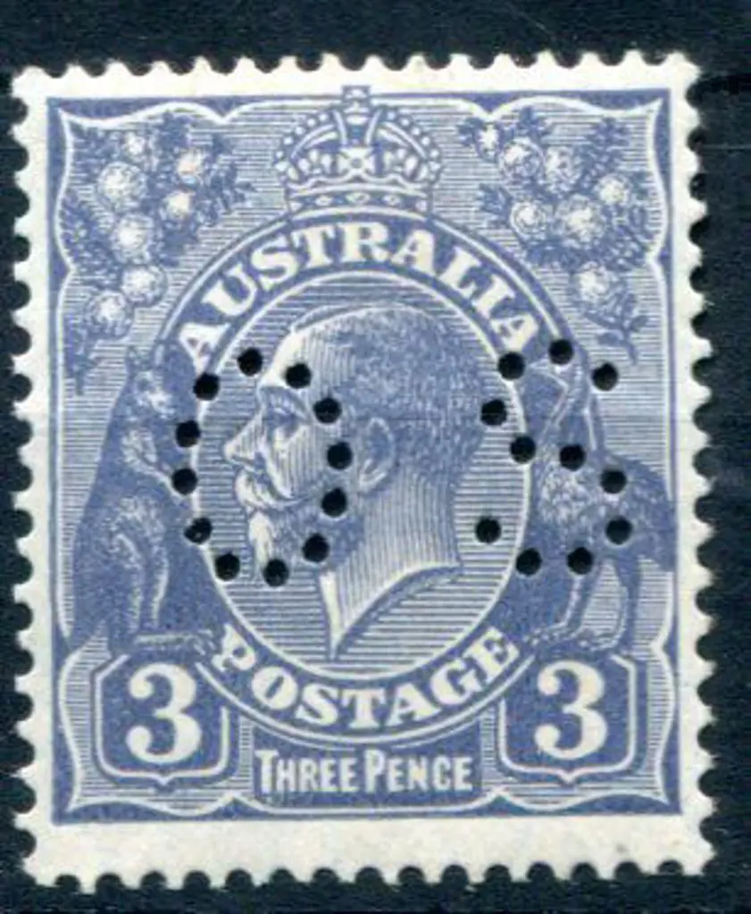 1929 3d blue Die II, SMW, perf. 13½x12½ perfined ... Image 1++