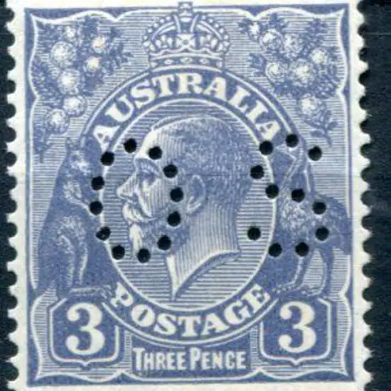 1929 3d blue Die II, SMW, perf. 13½x12½ perfined ...