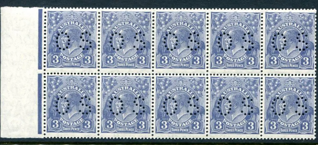1929 3d blue Die II, SMW, perf. 13½x12½ perfined ... Image 1++